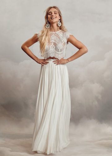 Catherine Deane Itala Top and Anika Skirt, bridal separates, bridal two piece