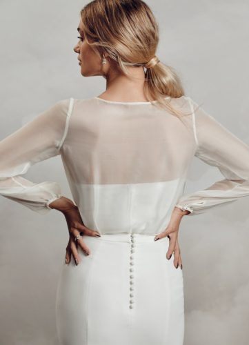 Catherine Deane Mell Top, bridal separates, bridal two piece