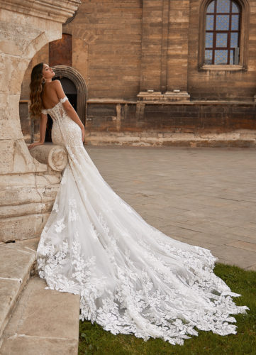 Moonlight Couture H1466, wedding dress, sexy wedding dress, fitted wedding dress, lace wedding dress, moonlight bridal wedding dress